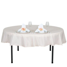 Washable Round Tablecloth for Banquet Wedding Decor, Easy Care Stain Resistant Fabric with Wrinkle Resistant Finish, Machine Washable Durable Fabric E