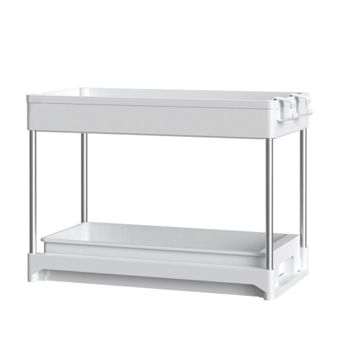 Adjustable Utility Organizer, Space-saving Under Sink Organizer For Various Room Settings Including Bathrooms, Kitchens, And Offices, Stable Construct
