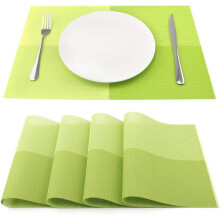Set di tovagliette antimacchia per uso interno ed esterno, tovagliette in PVC antiscivolo e resistenti al calore, facili da pulire, in tessuto