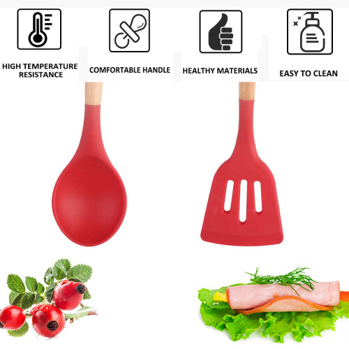 Gourmet Kitchen Essentials, Κουτάλι Μαγειρέματος Σιλικόνης με Μοναδική Τεχνολογία Flex-Core για 2