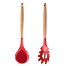 Asian Kitchen Silicone Wok Spatula, Elegant Design Non-Scratch Non-Stick Silicone Utensils, Balanced Weight And Easy To Clean, Includes Spoon, Spatula