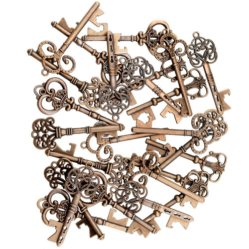 Metal Alloy Construction: Durable Antique Skeleton Keys For Creative Uses 1