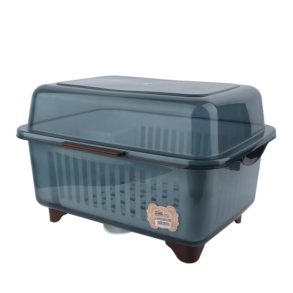 Kitchen Countertop Organizer for Dish Drying Rack, Large Capacity Tableware Drainer with Cutlery Holder for Over the Sink Drying, Khaki Non-Toxic Guid-image-OPC-PN2Y5CB-NEW