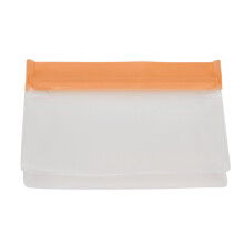 Bolsas reutilizables grandes para almacenar alimentos, color naranja, fabricadas con material PEVA apto para uso alimentario que garantiza