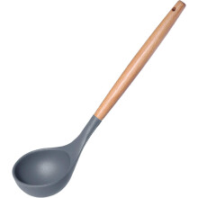 Esențial culinar: Ustensile de bucătărie antiaderente, lingură de servire, mâner din lemn rezistent la căldură pentru amestecare, amestecare,