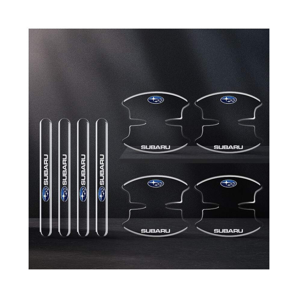 (Clear) For Subaru 8Pcs /Clear Car Door Handle Bowl Scratch Sticker Protector Film Black 4069369239199