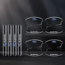 (clear) 8pcs/set For SUBARU Black/Clear Car Door Handle Bowl Scratch Sticker Protector Film