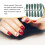 (blue) 24 Pieces False Nails Shimmering Powder Artificial Nail Tips Coffin 3
