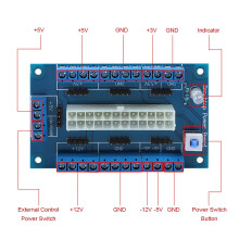 ATX-Netzteil Breakout-Board 24/20Pin für PC-Befestigungsplatten