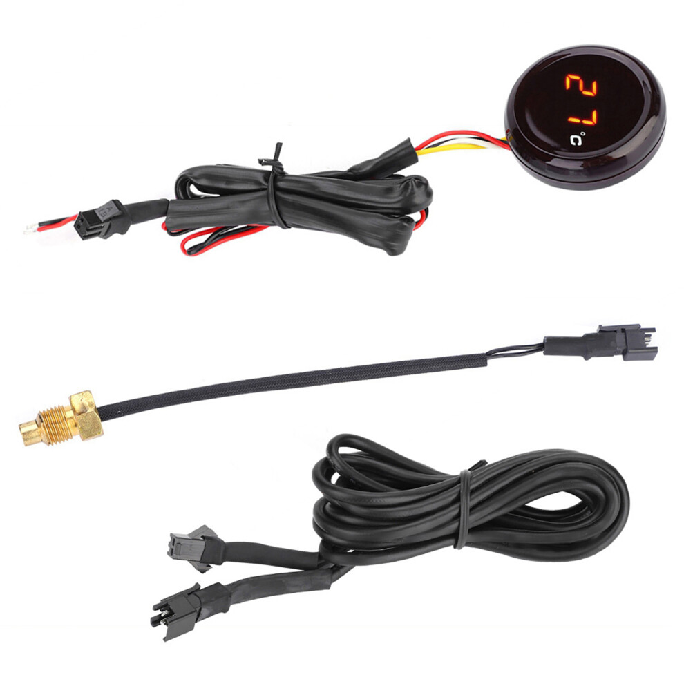 Digital Motorcycle Thermometer Gauge 0-120C Lcd Waterproof Red/Light 8721362644481