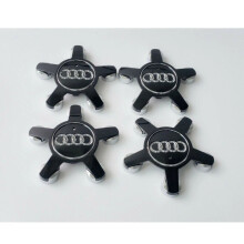 135mm STAR STYLE ALLOY WHEEL CENTRE CAPS 4F0601165N BLACK AUDI A3 A4 A5 A6 A7 A8 UK