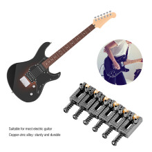 6 Stück Black Copper-Zinc Gitarrensättel mit Rollbrücke, verstellbares Set