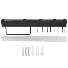 Non-perforated Wall Hanging Design, Stainless Steel Kitchen Utensil Rack, Multi-use Storage Organizer For Kitchen, Bathroom, And Pantry, Space Aluminu