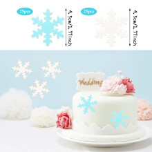 Ciondoli ghiacciati, decorazioni commestibili a forma di fiocco di neve per cupcake, facili da usare, decorazioni invernali per torte, design unico e