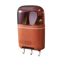 Bestikorganisator, innovativ pladsbesparende design til spisepinde, rustfri bestikholder med ikke-afsmitende klæbemiddel for nem installation,