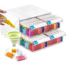 Portable Bead Organizer, Transparent Design with Removable Bottles for On-the-Go Crafting, Stackable Arts & Crafts Organizers, Water-resistant PP Mate