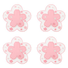 Kawaii Sakura Tassenuntersetzer, farbenfrohes Design, niedliche rosa Makramee-Getränkeuntersetzer, leicht zu reinigende Silikonuntersetzer für