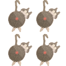 Handgefertigte gehäkelte Katzenpopo-Untersetzer, einzigartiges Geschenk für Katzenliebhaber, pflegeleicht, aus einem rauchfreien Atelier, robuste