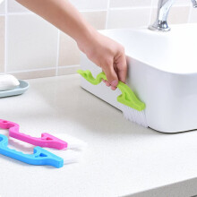 Instrumente de curățare a șinei ușii și ferestrelor, perie și racletă înguste pentru resturi, mâner curbat ergonomic, design 2 în 1, pentru