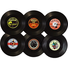Schallplatten-Untersetzer, lustige Etiketten, schützen Oberflächen vor Beschädigungen, passend für jede Tasse, für Ihren Couchtisch oder Ihre