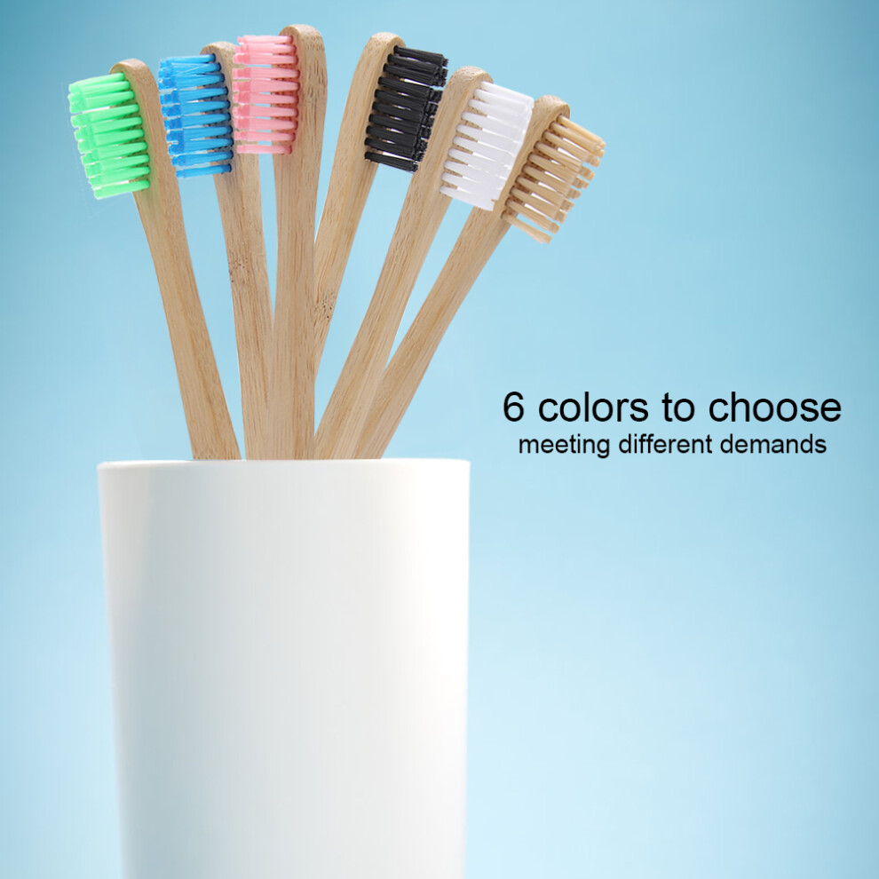 Blue Soft Bristle Bamboo Toothbrush Biodegradable & Eco Friendly 6 Colours (Blue)