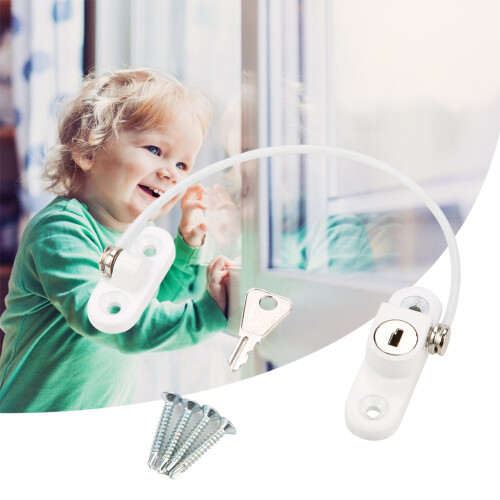 Sturdy Safety Lock for Windows with Key Keeps Babies Safe & Secure 2