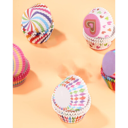 Στρώσεις για cupcakes για ψήσιμο, ανθεκτικές και φωτεινά χρωματιστές ανθεκτικές στο 2