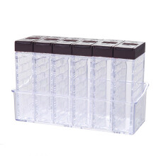 Juego de salero portátil, recipientes transparentes para condimentos, bandeja organizadora multiespecias, almacenamiento de condimentos de plástico