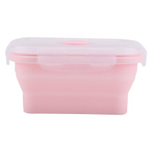 Recipientes plegables de silicona, reutilizables y libres de BPA para la preparación de comidas, almacenamiento portátil de alimentos (350 ml)