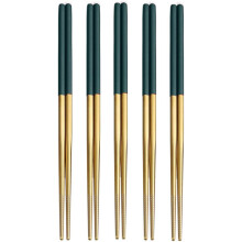 Hashis asiáticos para refeições, em aço inoxidável com design ergonômico, duráveis e reutilizáveis para todas as refeições.