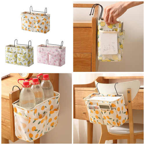Fashionable Lovely Pattern Hanging Bedside Storage- peach 2