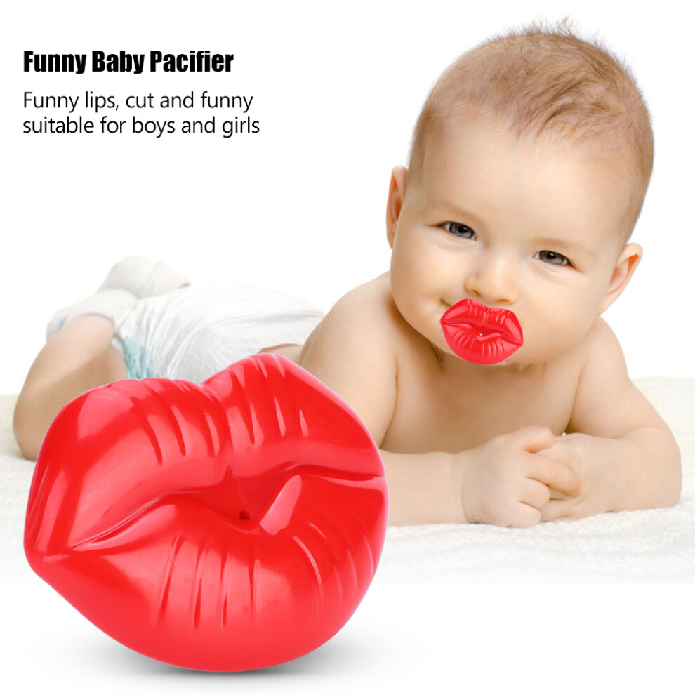 Infant Pacifier with Comical Lips - 5 Colors Safe Silicone for 3M+ Babies