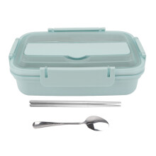 Maaltijdcontainers met meerdere compartimenten, duurzame lunchbewaaroplossingen voor buitenavonturen, draagbare bento-lunchboxen met handig bestek.