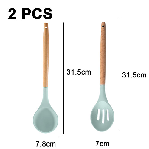 Cook's Essential, Non-Slip Silicone Spatula Set, Solid Spatula Turner for Everyday Cooking, 2Pc 1