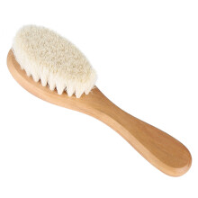 Soft Goat Hair Baby Comb Gentle Head Massage Grooming Tool with Wooden Handle