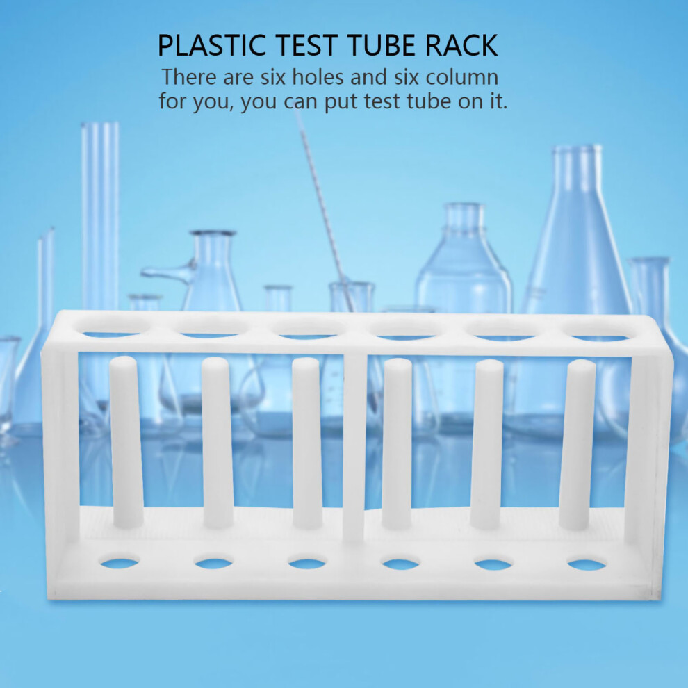 White Plastic 6 Hole Test Tube Rack With 6 Columns For Laboratory Testing 4961362661253