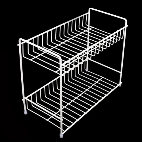 Ergonomic Kitchen Holder Sink Rack Two Tier Baskets Wrought Iron Fruit Basket Ergonomic Kitchen Holder Multi Use Storage Rack With Classification Stor 1