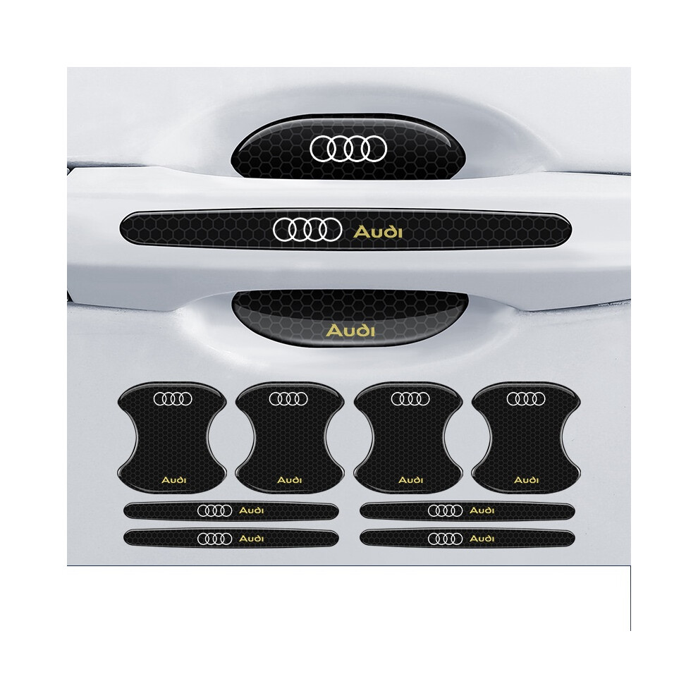 (Audi) Hot 8Pcs Car Door Handle Cup Protector Anti-Scratches Cover Guard Film Protector Stickers Black 4069369239427