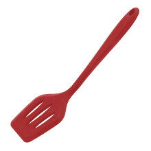 Food Grade Silicone Kitchen Utensil, Heat Resistant Non Stick Slotted Spatula for Effortless Cooking, Ergonomic One-Piece Design in Durable Red