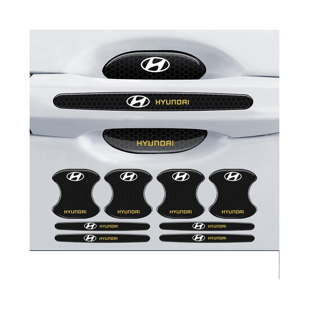 (HYUNDAI) Hot 8PCS Black Car Door Handle Cup Protector Anti-Scratches Cover Guard Film Protector Stickers