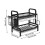 2 Tier Dish Drying Rack for Compact Spaces, Multifunction Rust Resistant Carbon Steel Kitchen Organizer Automatic Drainage System (Black) 6