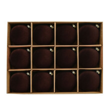 12Pieces Soft Flocking Finish Christmas-Pure coffee color