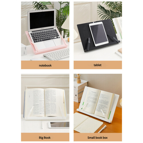 6 Angles Adjustable Textbook Stand With Page Clips Reading-grey 1
