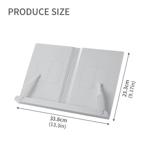 6 Angles Adjustable Textbook Stand With Page Clips Reading-grey 2
