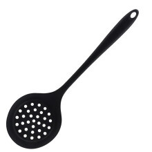 Colher perfurada durável e elegante para panelas antiaderentes, utensílio de cozinha de silicone com design de ranhura larga, resistente ao calor,