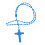 Rosary Necklace Plastic Material Religious Neck-sky blue 1