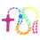 Rosary Necklace Plastic Material Religious Neck-sky blue 6