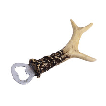 Vintage Artisanal Antler Bottle Opener, Unique American Style Interpretation Resin And Metal, Creative Deer Design For Your Bar Decor