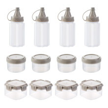 12 st mini-kryddbehållare med transparent design, matförvaringstankar med förseglat lock för fräschör, perfekt för utomhusgrillning och
