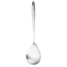 Utensílio de cozinha versátil, escumadeira de aço inoxidável com design ergonômico e material durável para frituras e cozimento em água